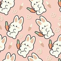 schattig konijn naadloos patroon geschenk wikkel ontwerp vector illustratie achtergrond