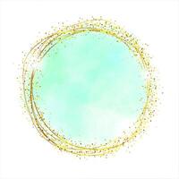 groen goud vrouwelijk borstel cirkel fonkeling logo sjabloon vector