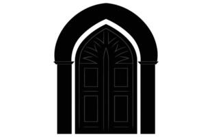 middeleeuws deur silhouetten, bouwkundig type van bogen vormen en vormen silhouetten, vector