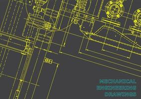 computerondersteunde ontwerpsystemen. technische illustraties, achtergronden. werktuigbouwkundige tekening. machinebouw industrie. instrumentmakende tekeningen vector