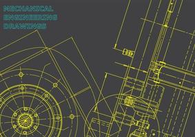 computerondersteunde ontwerpsystemen. technische illustraties, achtergronden. werktuigbouwkundige tekening. machinebouw industrie. instrumentmakende tekeningen vector