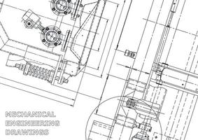 Hoes. vector technische tekeningen. mechanische instrumentenbouw. technische abstracte achtergronden. technische illustratie