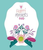 gelukkige moederdag, bloemen uitnodiging feestkaart vector