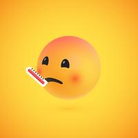 Leuke hoog-gedetailleerde gele 3D emoticon voor Web, vectorillustratie vector