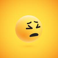 Leuke hoog-gedetailleerde gele 3D emoticon voor Web, vectorillustratie vector