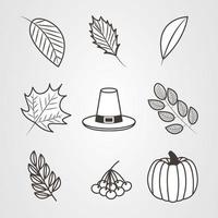 happy thanksgiving day icon set vector design