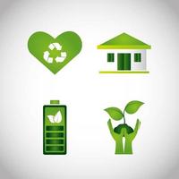 bundel van ecologie set iconen vector