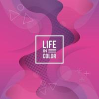 roze golven kleuren met leven in kleur abstracte achtergrond vector