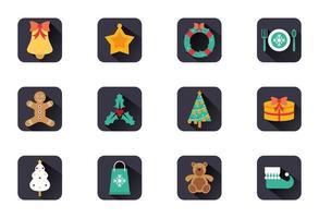 bundel van vrolijke merry christmas-pictogrammen vector