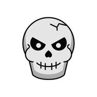 halloween schedel hoofd geïsoleerd pictogram vector