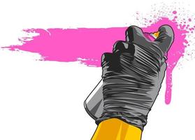 hand spuitende graffiti banner vector