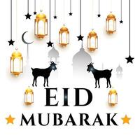 eid al adha en eid al fitr mubarak achtergrond ontwerp vector