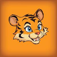 baby tijger hoofd mascotte logo vector