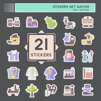 sticker reeks qatar. verwant naar vakantie symbool. gemakkelijk ontwerp illustratie. vector