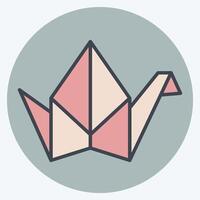 icoon origami. verwant naar Japan symbool. kleur maat stijl. gemakkelijk ontwerp illustratie. vector