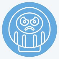 icoon daruma. verwant naar Japan symbool. blauw ogen stijl. gemakkelijk ontwerp illustratie. vector