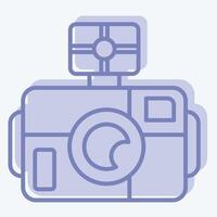 icoon foto camera duiken. verwant naar duiken symbool. twee toon stijl. gemakkelijk ontwerp illustratie vector