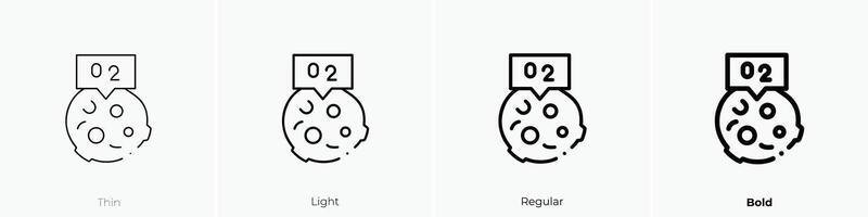 zuurstof icoon. dun, licht, regelmatig en stoutmoedig stijl ontwerp geïsoleerd Aan wit achtergrond vector