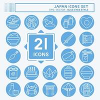 icoon reeks Japan. verwant naar vakantie symbool. blauw ogen stijl. gemakkelijk ontwerp illustratie. vector