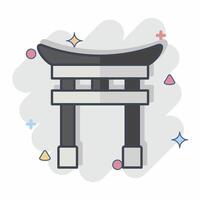 icoon tori poort. verwant naar Japan symbool. grappig stijl. gemakkelijk ontwerp illustratie. vector