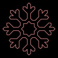 neon sneeuwvlok rood kleur vector illustratie beeld vlak stijl