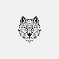 ai gegenereerd meetkundig kleurrijk wolf logo vector icoon ontwerp sjabloon