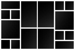 16 collage foto kader sjabloon. vector illustratie