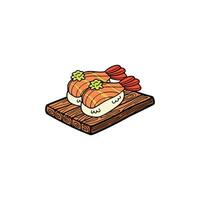 isoleren garnaal sushi Japans voedsel vlak stijl illustratie vector