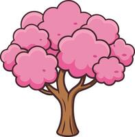 illustratie van een roze sakura boom geïsoleerd Aan een wit achtergrond vector