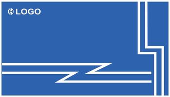 blauw banier sjabloon met een vlak elektrisch thema ontwerp. gemakkelijk blauw achtergrond vector