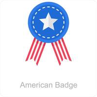 Amerikaans insigne en insigne icoon concept vector