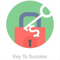 sleutel naar succes en succes icoon concept vector