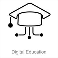 digitaal onderwijs en aan het leren icoon concept vector