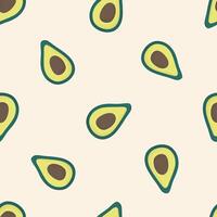 schattig avocado fruit hand- getrokken naadloos patroon vector illustratie voor versieren uitnodiging groet verjaardag partij viering bruiloft kaart poster banier textiel behang papier inpakken achtergrond