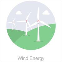 wind energie en wind icoon concept vector