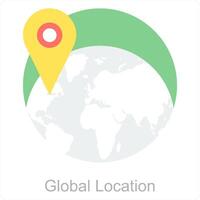 globaal plaats en plaats icoon concept vector