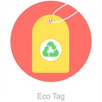 eco label en eco icoon concept vector