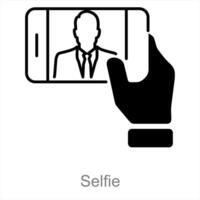 selfie en camera icoon concept vector