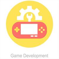 spel ontwikkeling en spel icoon concept vector