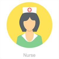 verpleegster en helpen icoon concept vector