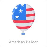 Amerikaans ballon en ballon icoon concept vector