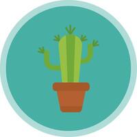 cactus vlak multi cirkel icoon vector