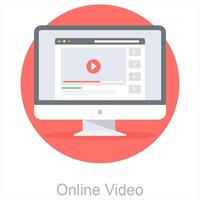 online video en online icoon concept vector