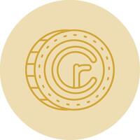 cruzeiro lijn geel cirkel icoon vector