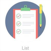 lijst en checklist icoon concept vector