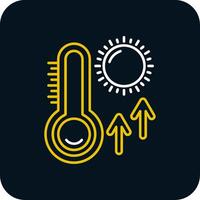 thermometer lijn geel wit icoon vector