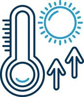 thermometer lijn blauw twee kleur icoon vector