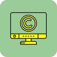 auteursrechten gevulde geel icoon vector