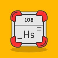 hassium gevulde schaduw icoon vector
