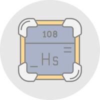 hassium lijn gevulde licht cirkel icoon vector